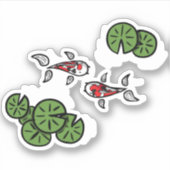 Fuku en Heiwa de Koi Contour Sticker (Voorkant)