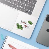 Fuku en Heiwa de Koi Contour Sticker (Laptop met iPhone)