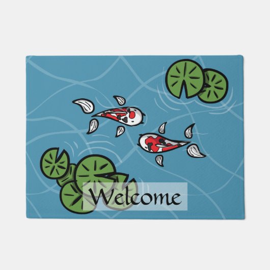 Fuku en Heiwa de Koi Doormat Deurmat (Voorkant)