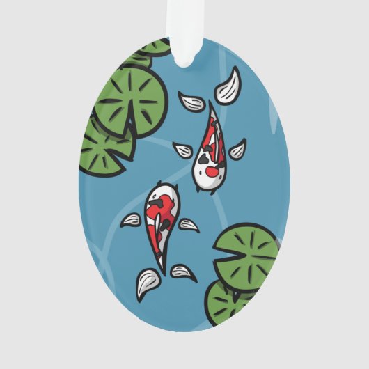 Fuku en Heiwa het Koi Acryl Ornament (achterkant)