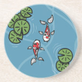 Fuku en Heiwa het Koi-Onderzetter Zandsteen Onderzetter (Voorkant)