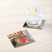 Fuku Kaeru 福 か る Fortune Frog met Red Yodarekake Kartonnen Onderzetters (Insitu)