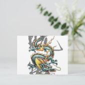 Fuku-Riu Japanse dragon Briefkaart (Staand voorkant)