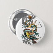 Fuku-Riu Japanse dragon Ronde Button 5,7 Cm (Voorkant /achterkant)
