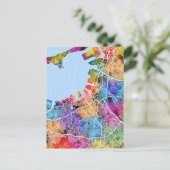 Fukuoka Japan City Map Briefkaart (Staand voorkant)