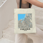 Fukuoka, Japan, City Map Tote Bag
