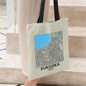 Fukuoka, Japan, City Map Tote Bag