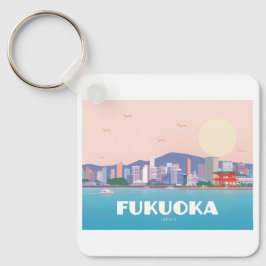 Fukuoka Japan Pastel Travel Sleutelhanger