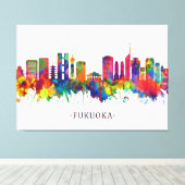 Fukuoka Japan Skyline Canvas Afdruk (Insitu (Houten vloer))