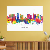 Fukuoka Japan Skyline Canvas Afdruk (Insitu (Woonkamer))