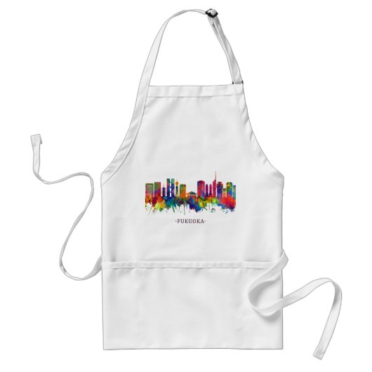 Fukuoka Japan Skyline Standaard Schort (Voorkant)