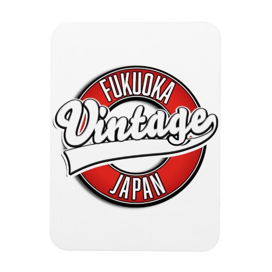 Fukuoka japan  stijl logo magneet (Verticaal)