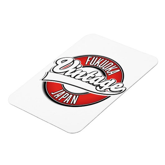 Fukuoka japan  stijl logo magneet (Linkerzijde)
