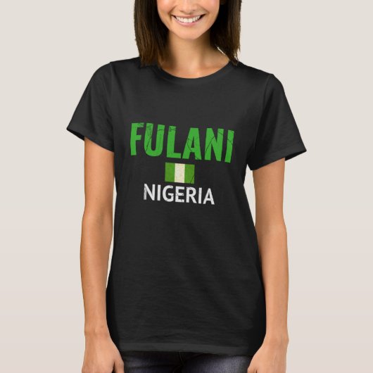 Fulani  Fulbe Peul Fula Nigerian Flag T-shirt (Voorkant)