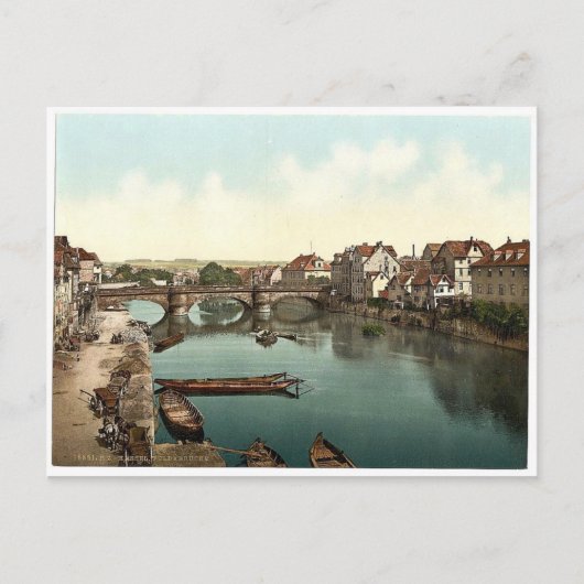 Fulda Bridge, Cassel (d.w.z. Kassel), Hesse-Nassau Briefkaart (Voorkant)