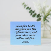 Fulfillment Matthew 6:33 Abbrev Briefkaart (Staand voorkant)