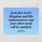 Fulfillment Matthew 6:33 Abbrev Briefkaart (Voorkant)