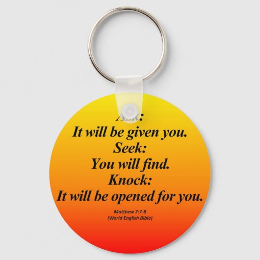 Fulfillment Matthew 7:7-8 Abbrev Sleutelhanger (Voorkant)