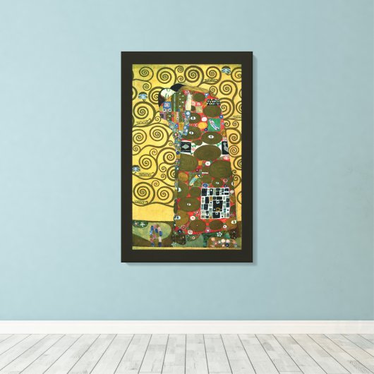 Fulfillment ook bekend als The Embrace door Gustav Canvas Afdruk (Insitu (Houten vloer))