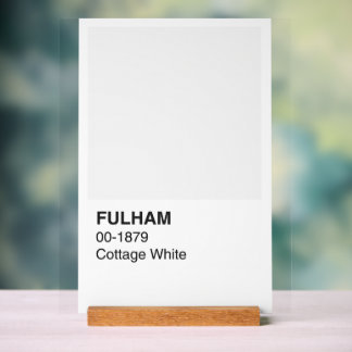 Fulham Cottage White - Witte achtergrond Acryl Bord