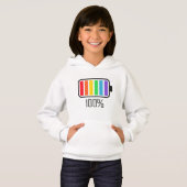 Full Battery Rainbow Batterij Hoodie – Kleurrijk (Voorkant volledig)