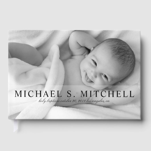 Full Bleed Foto Baby Doop Bris Sip en zie Gastenboek (Voorkant)