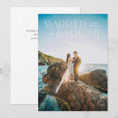 Full-Bleed Foto Getrouwd & Heldere Fotokaart Feestdagenkaart (Voorkant / Achterkant)
