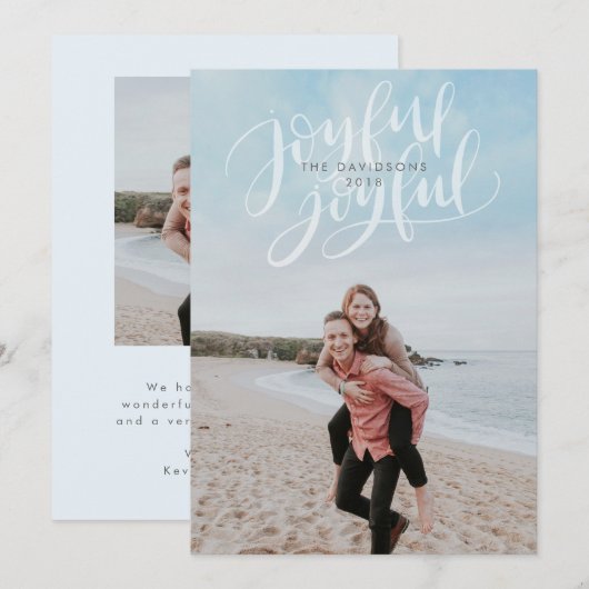 Full Bleed Holiday Photo Card met vrolijke overlay Feestdagenkaart (Voorkant / Achterkant)