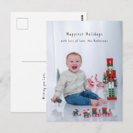 Full Bleed Minimal Photocard Simple Holiday  Briefkaart