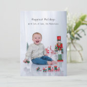 Full Bleed Minimal Photocard Simple Holiday  Feestdagenkaart (Staand voorkant)