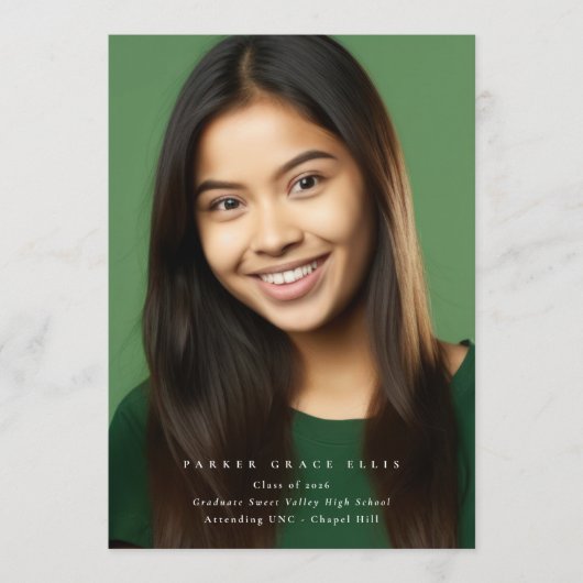 Full Bleed Modern 2 Photo Graduation Announcement Aankondiging (Voorkant)