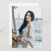 Full Bleed Modern Script Afstuderen Eenvoudige fot Aankondiging (Voorkant / Achterkant)