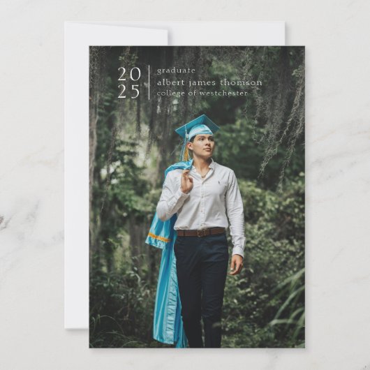 Full Bleed Modern Simple Photo Bold Jaar Aankondiging (Voorkant)