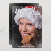 Full Bleed One Wenskaart voor Kerstmis met foto's (Voorkant / Achterkant)