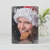 Full Bleed One Wenskaart voor Kerstmis met foto's (Staand voorkant)