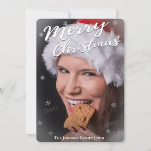Full Bleed One Wenskaart voor Kerstmis met foto's