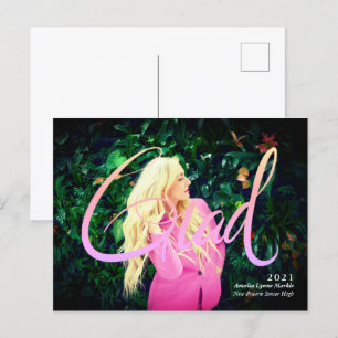 Full Bleed Photo Neon 2 Afstudeerder Overlay Aanko Aankondigingskaart