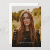 Full Bleed Photo Simple Graduation Announcement Aankondiging (Voorkant / Achterkant)