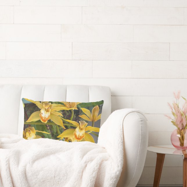Full Blown Yellow Orchids Kussen (Bank)