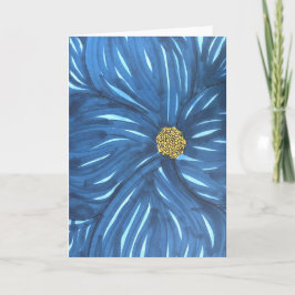 Full Blue Flower Blank Kaart