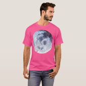 Full Blue Moon Distressed Art Space Astronomy T-shirt (Voorkant volledig)