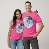 Full Blue Moon Distressed Art Space Astronomy T-shirt (Unisex)