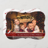 Full Card Photo Santa Hat Fancy kerstfeest Feestdagenkaart (Voorkant / Achterkant)