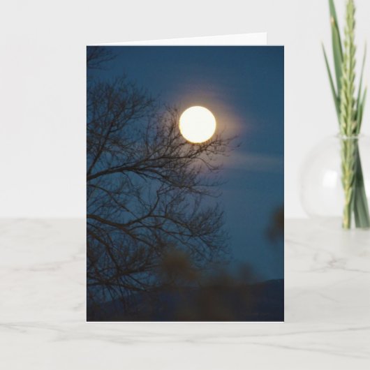 Full Cold Supermoon Folded Holiday Card Feestdagen Kaart (Voorkant)