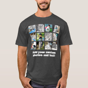 Full Color 12 Photo Mosaic Afbeelding Collage T-Sh T-shirt
