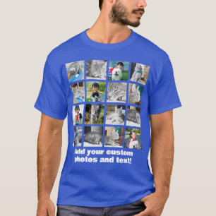 Full Color 16 Photo Mosaic Afbeelding Collage T-shirt