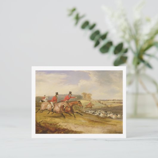 Full Cry, Bachelor's Hall, 1835 (olie op doek) Briefkaart (Staand voorkant)