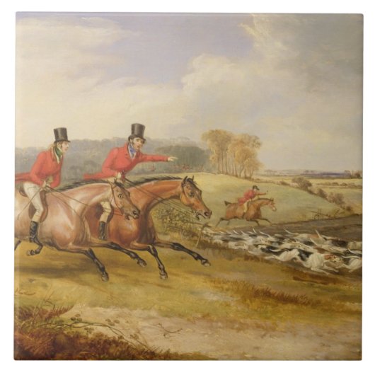 Full Cry, Bachelor's Hall, 1835 (olie op doek) Tegeltje (Voorkant)