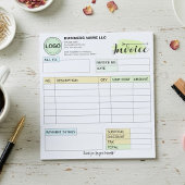 Full Custom invoice with logo | Small Business  Notitieblok