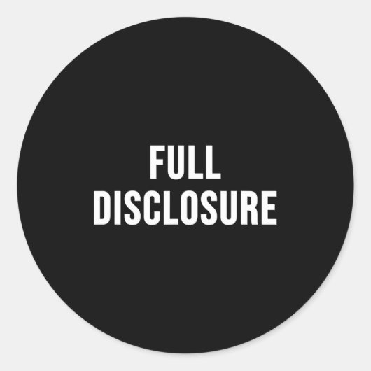 Full Disclosure  Ronde Sticker (Voorkant)